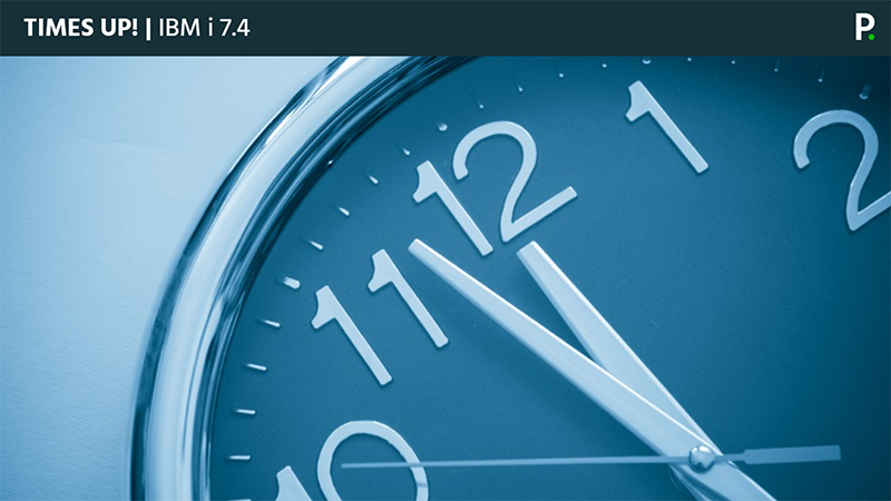 Clocking ticking to illustrate time running out for support on IBM i 7.4